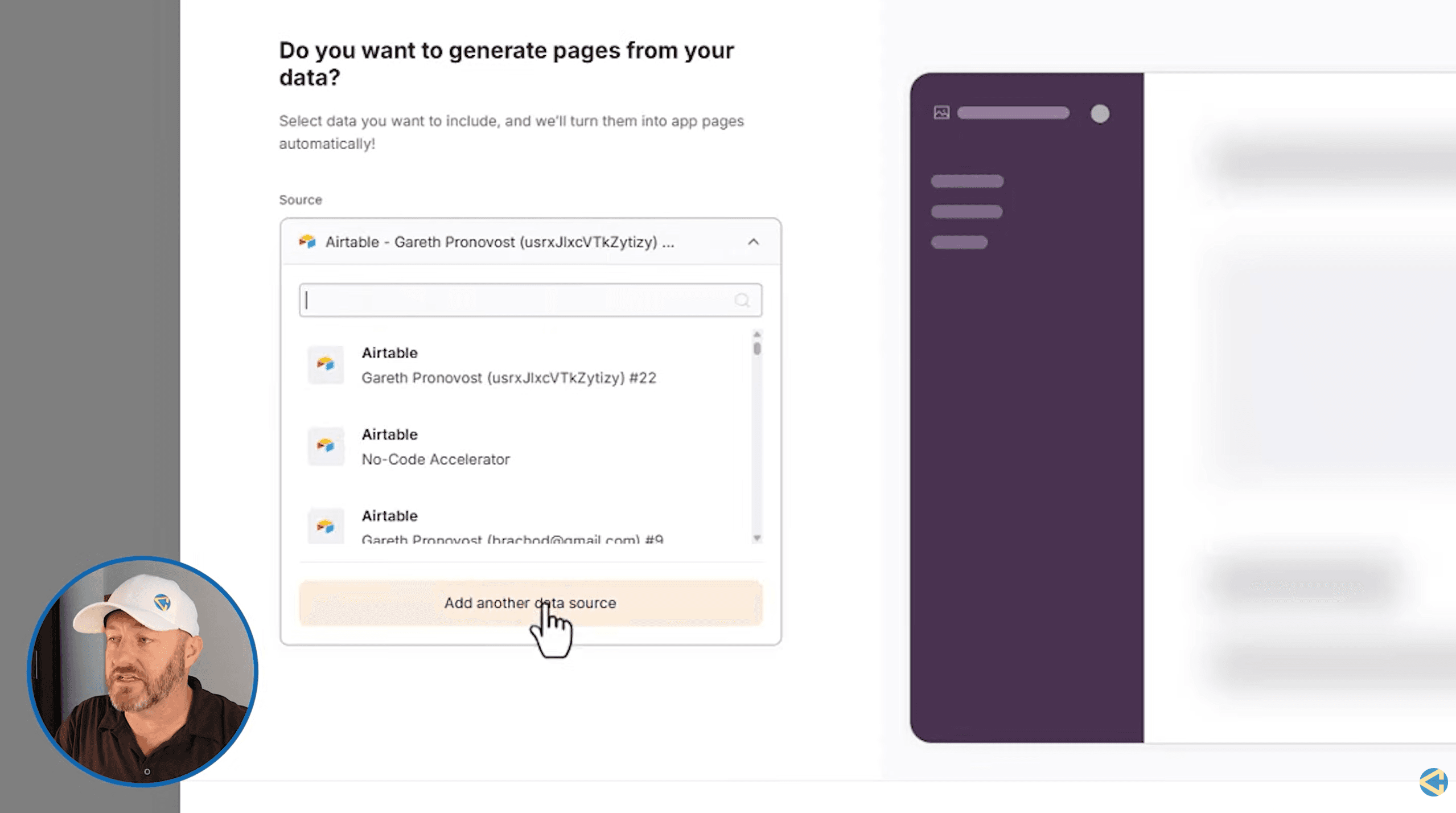 Softr connecting to Airtable as a data source