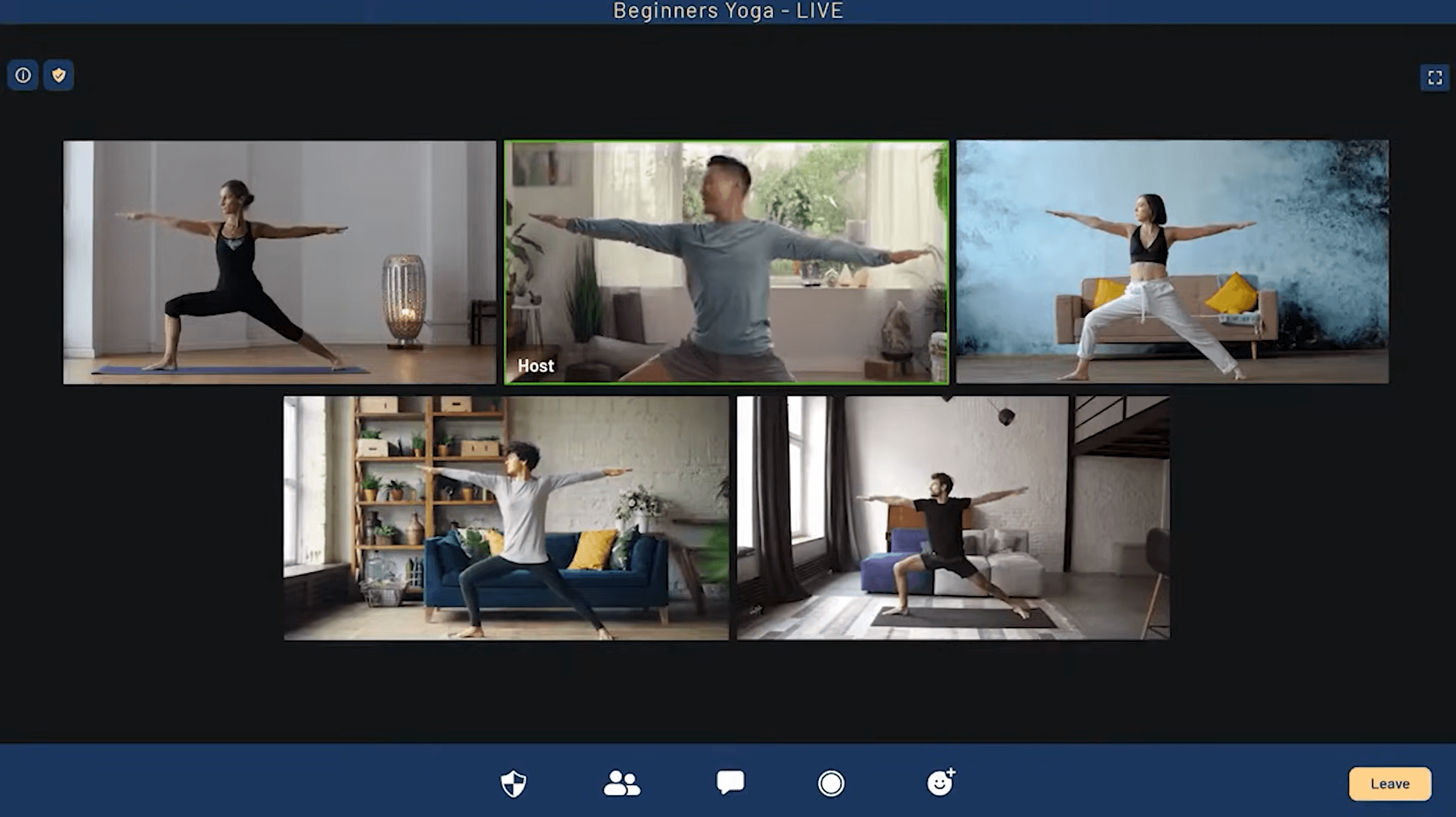 Thinkific live lesson in action showing instructor and students in a Zoom-integrated live class