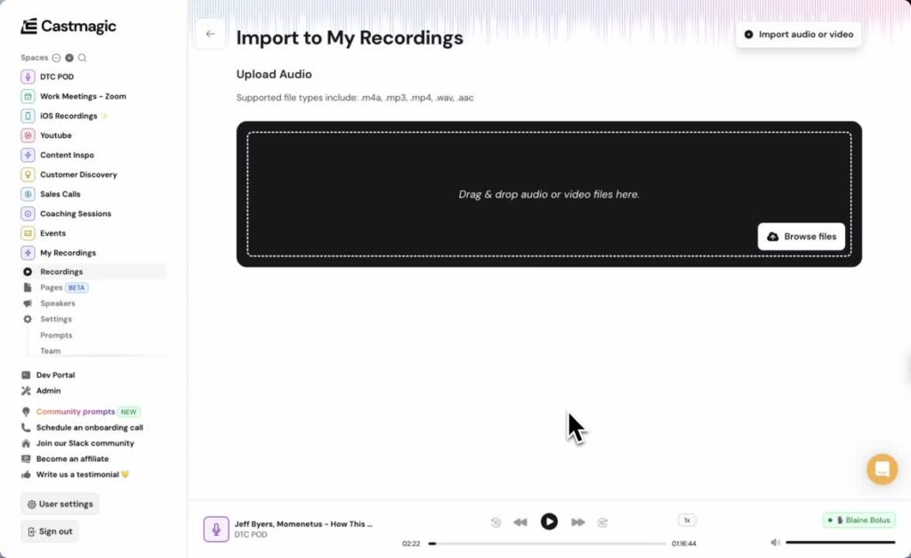 CastMagic Ease Of Use Uploading Documents
